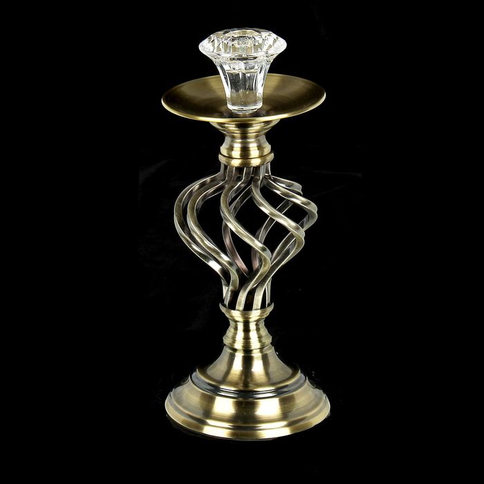 Подсвечник на 1 свечу "Водоворот" под латунь