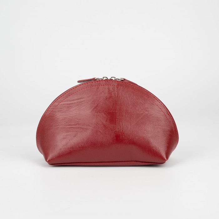 Косметичка простая на молнии, 1 отдел, игуана, цвет красный