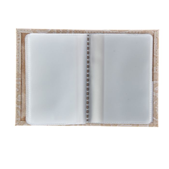 Визитница, 1 ряд, 18 листов, пион, цвет бежевый