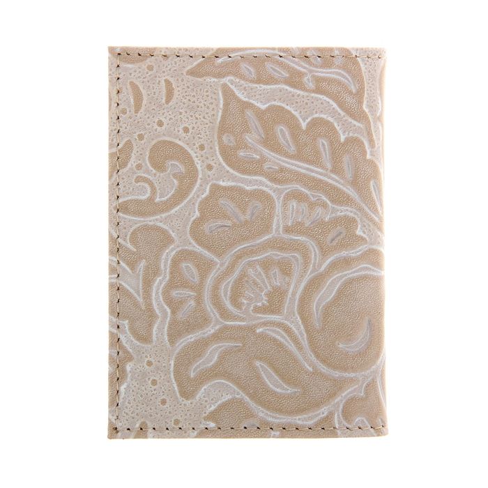 Визитница, 1 ряд, 18 листов, пион, цвет бежевый