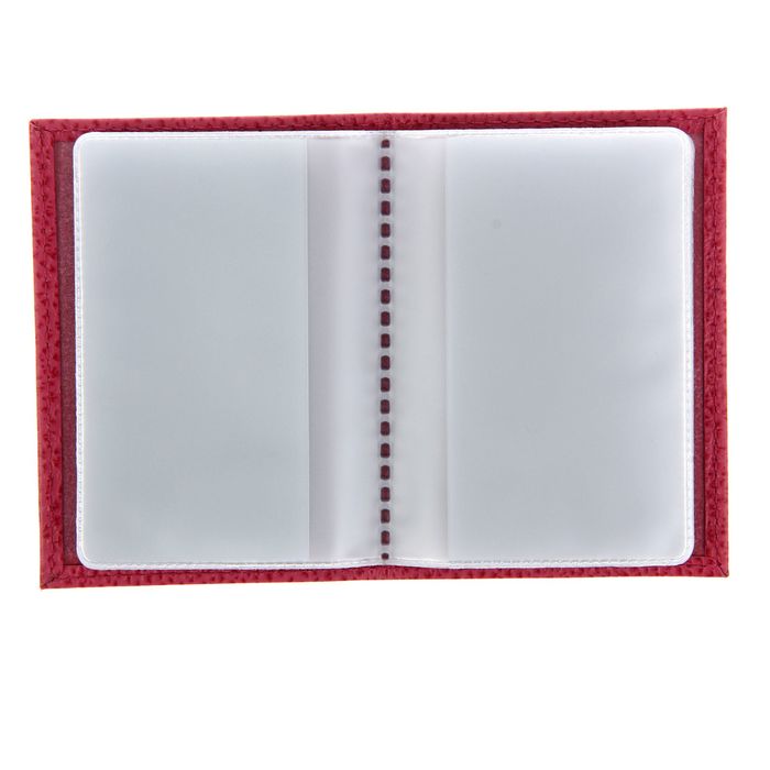 Визитница вертикальная, 1 ряд, 18 листов, флотер, цвет фуксия