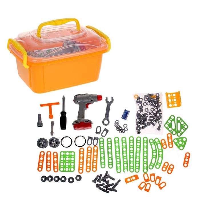 Конструктор "Вертолёт №1" в контейнере с крышкой, 130 деталей