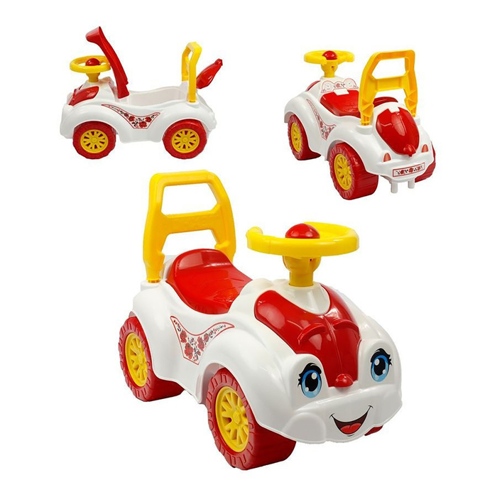 Автомобиль для прогулок, белый, с гудком-пищалкой