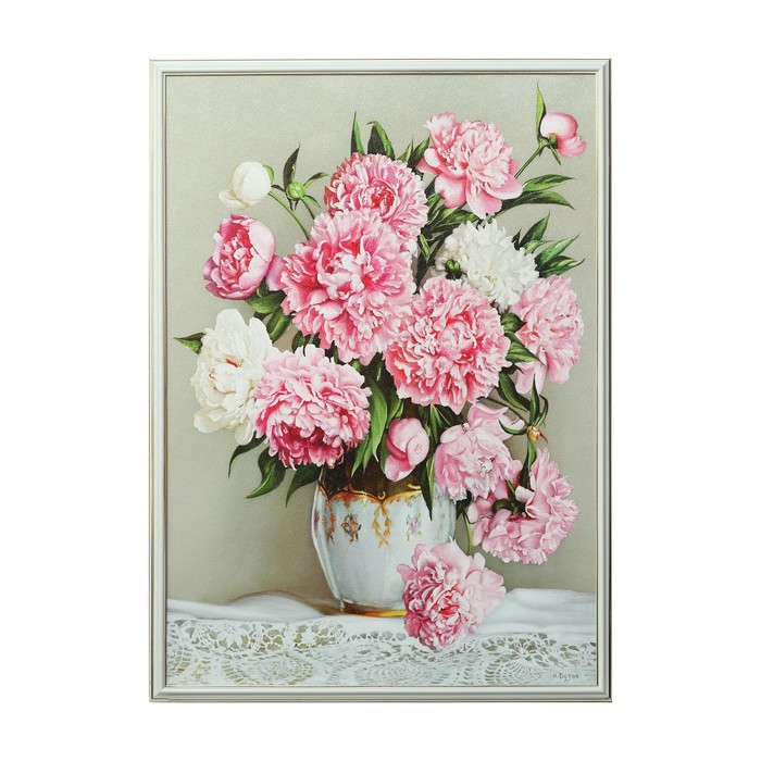 Картина "Пионы в белой вазе"