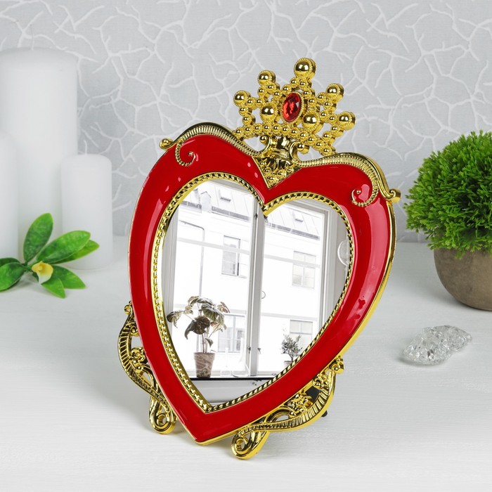 Зеркало на подставке «Версаль», в форме сердца, цвет красный