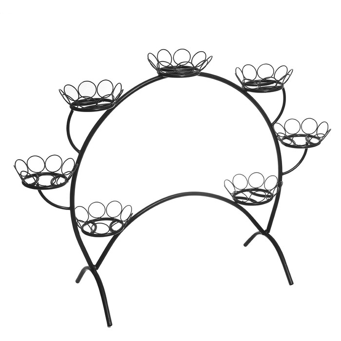 Подставка для цветов d=18 см "Ромашки-7", цвет черный