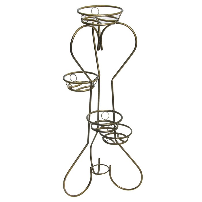Подставка для цветов "Тюльпан-4", верхний d=22 см, нижние d=18 см, цвет бронзовый антик