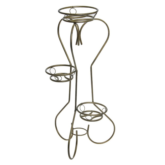 Подставка для цветов "Тюльпан-3", верхний d=22 см, нижние d=18 см, цвет бронзовый антик