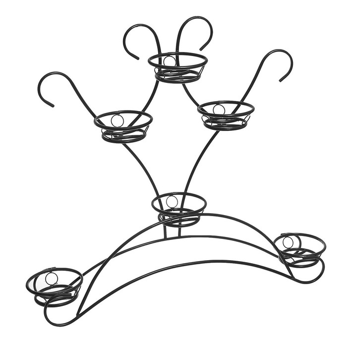 Подставка для цветов d=18 см "Стрекоза-6", цвет черный