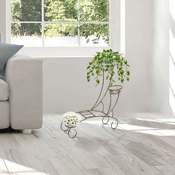 Подставка для цветов d=18 см "Конек-3", цвет бронзовый антик