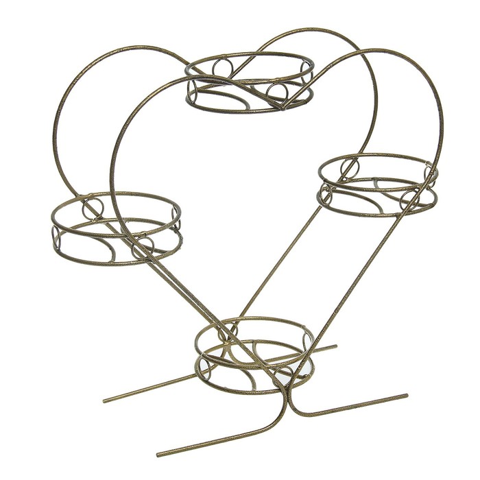 Подставка для цветов d=18 см "Сердце-4", цвет бронзовый антик