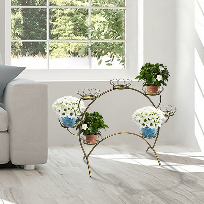 Подставка для цветов d=18 см "Ромашки-7", цвет бронзовый антик