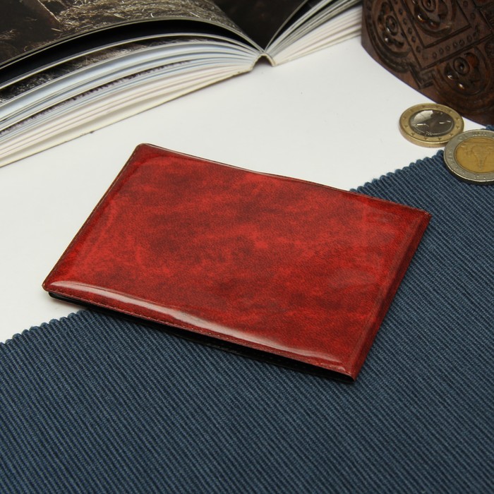 Обложка для удостоверения "Ветеран труда, герб", красный