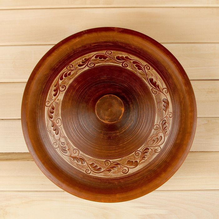 Сковорода "Этно" большая, гончарная, Трехполье, 2 л