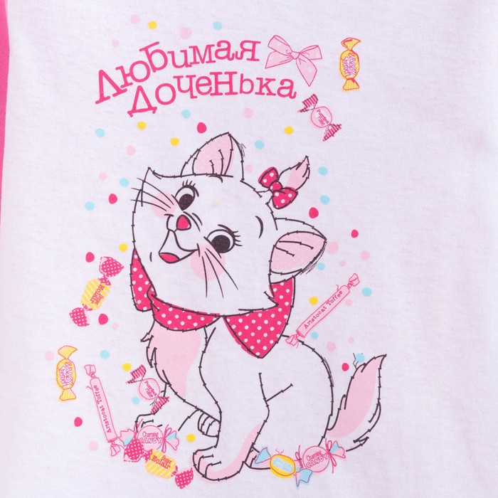 Футболка с длинным рукавом для девочек "Любимая доченька", Кошечка Мари, рост 92-98 (56) см, 2 года, 100% хлопок