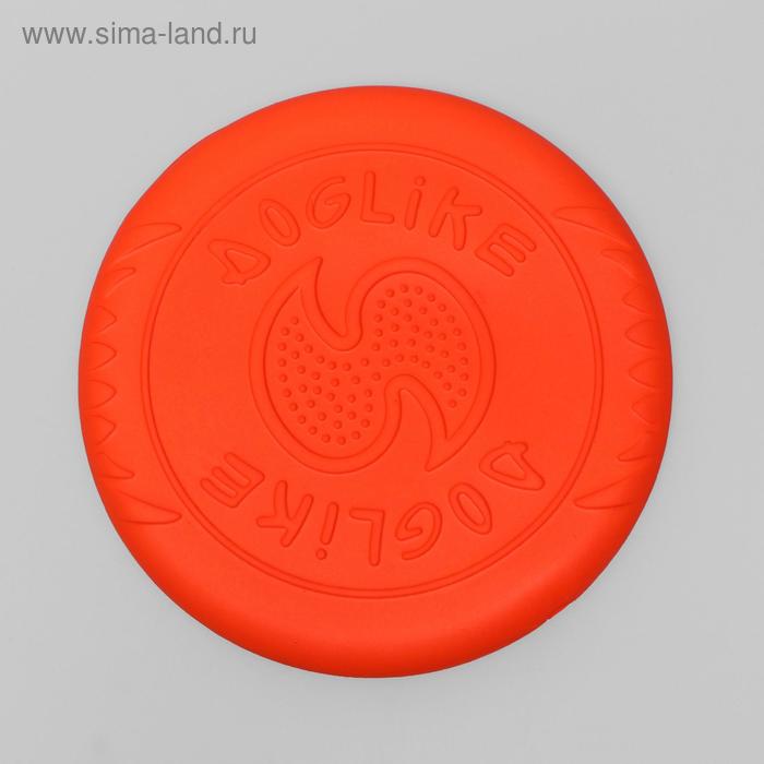 фото Летающая тарелка-фрисби "доглайк", 25,5х2,4 см, оранжевая doglike