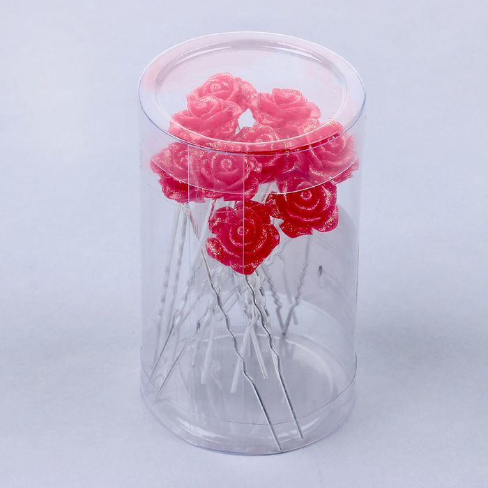 Шпилька для волос "Мерцающая роза" микс