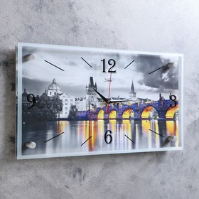 

Часы-картина настенные, серия: Город, "Мост", 52х26 см, микс