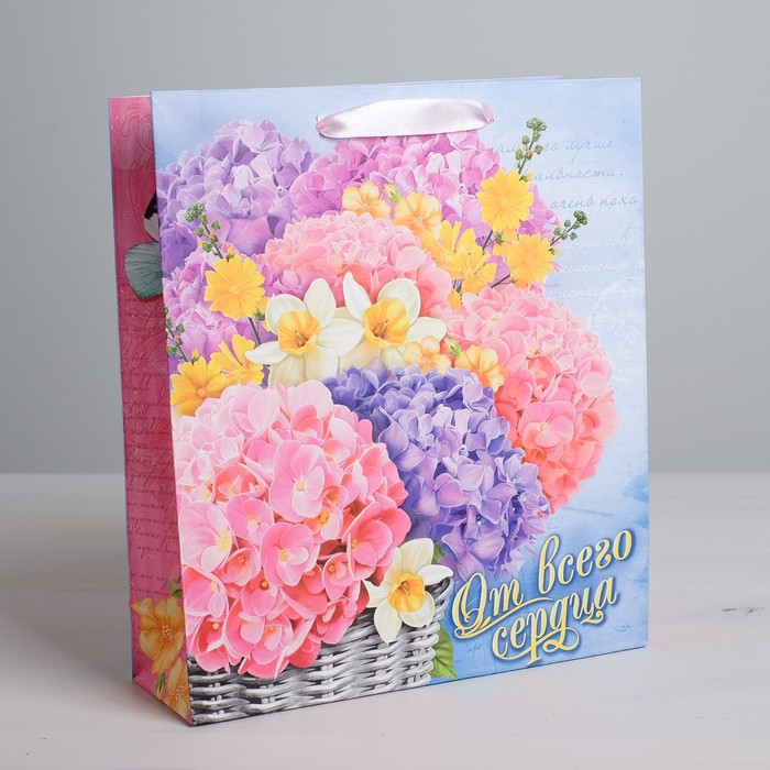 Пакет ламинированный вертикальный «От всего сердца», S 11 × 14 × 5,5 см