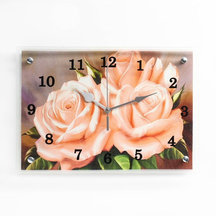 Часы настенные, серия: Цветы, Розы 25х35см
