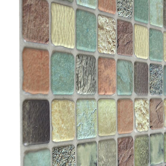 Панель ПВХ Мозаика античность зелёная 955*488