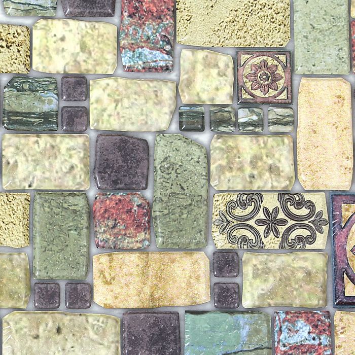 Панель ПВХ Мозаика «Травертин лайм» 955*488