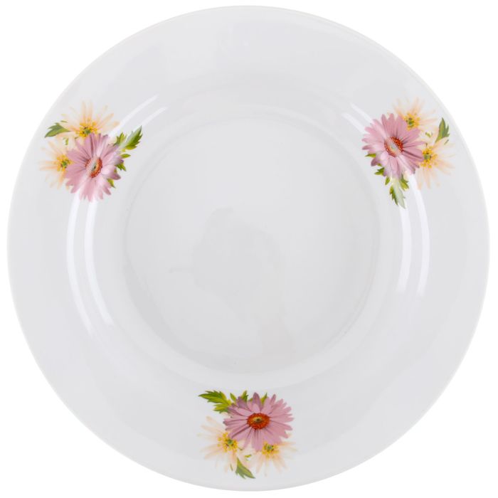 Тарелка глубокая 23,5 см "Розовые Герберы", 450 мл