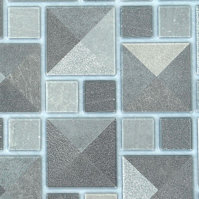 Панель ПВХ Мозаика «Сахара серебро» 955*488