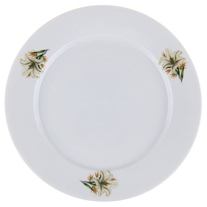 Тарелка мелкая 24 см "Белая лилия"