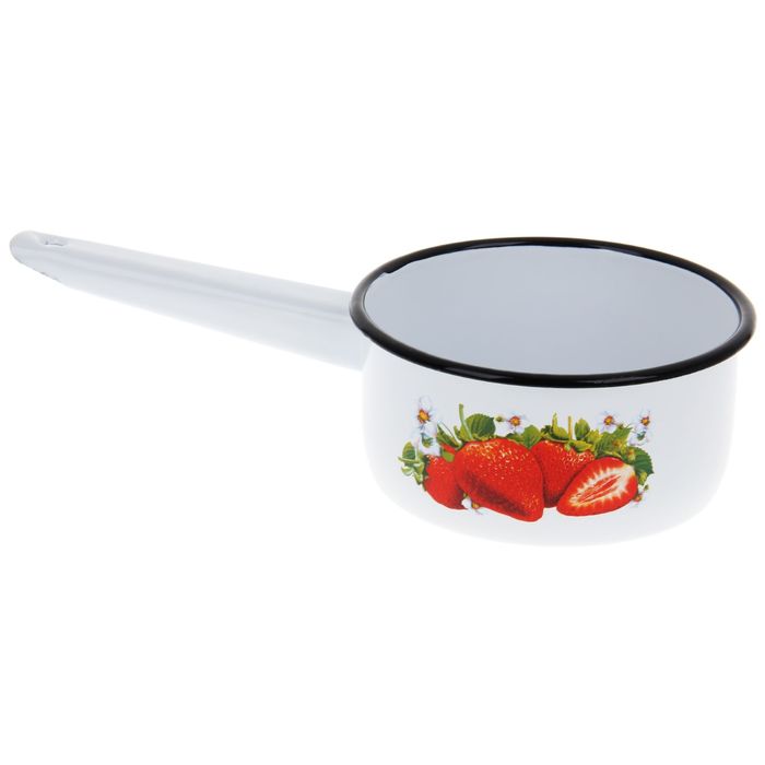 Ковш 1 л "Клубника садовая", цвет белый