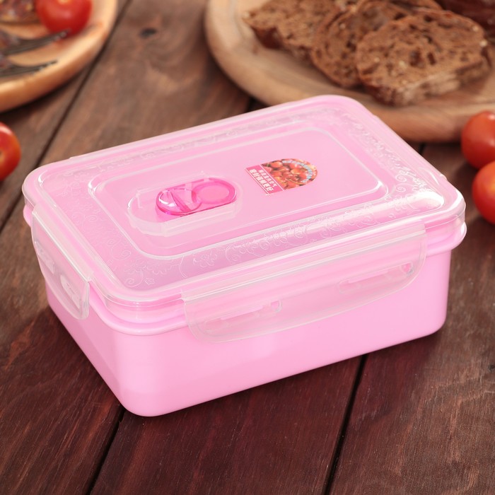 Контейнер пищевой 17,5х12,5х6,5 см "Фреш", 400 мл, цвета МИКС