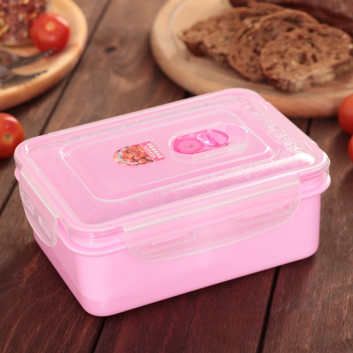 Контейнер пищевой 17,5х12,5х6,5 см "Фреш", 400 мл, цвета МИКС