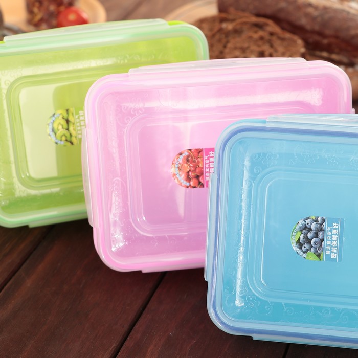 Контейнер пищевой 17,5х12,5х6,5 см "Фреш", 400 мл, цвета МИКС