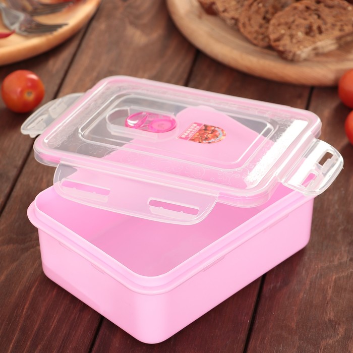 Контейнер пищевой 17,5х12,5х6,5 см "Фреш", 400 мл, цвета МИКС