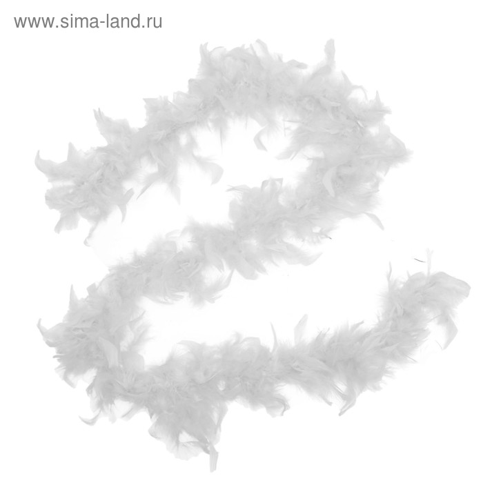 фото Карнавальный шарф-перо, 180 см, цвет белый