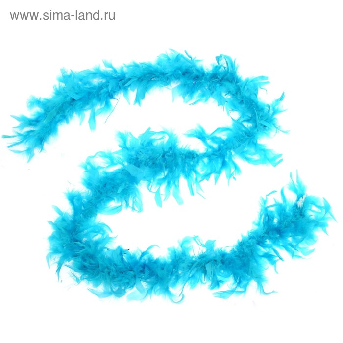 фото Карнавальный шарф-перо, 180 см, цвет голубой страна карнавалия