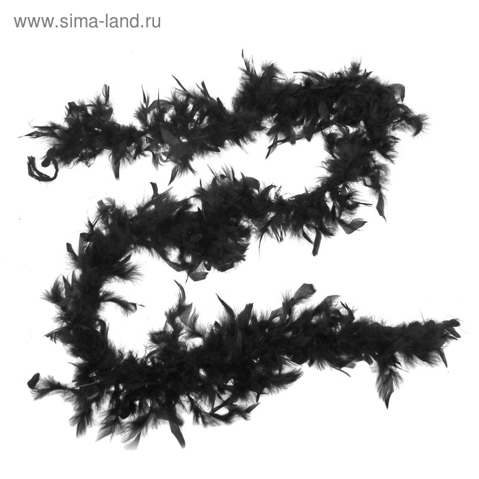 фото Карнавальный шарф-перо, 180 см, цвет чёрный страна карнавалия