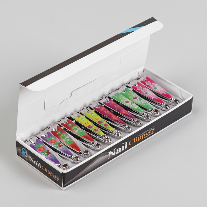 Кусачки-книпсер маникюрные, с пилкой, 5,5(±0,5)см, разноцветные