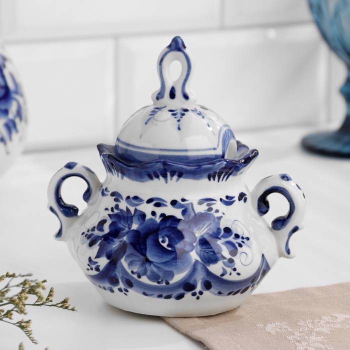 Сахарница «Анимон», гжель