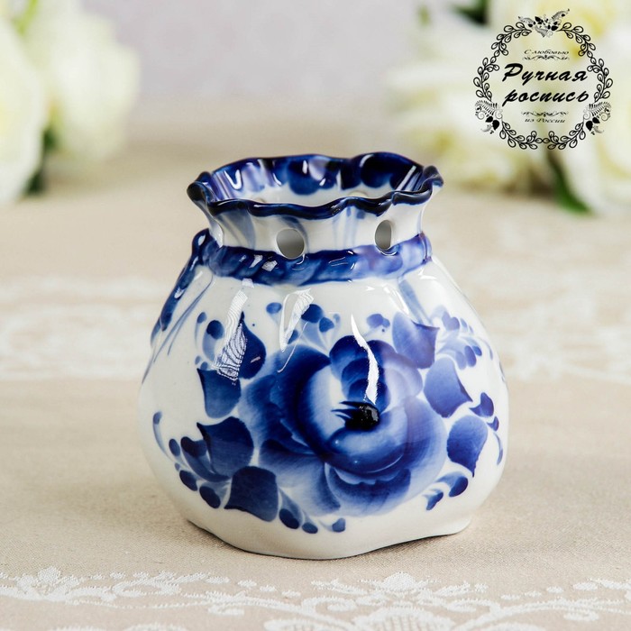 Карандашница «Мешок», гжель, кобальт