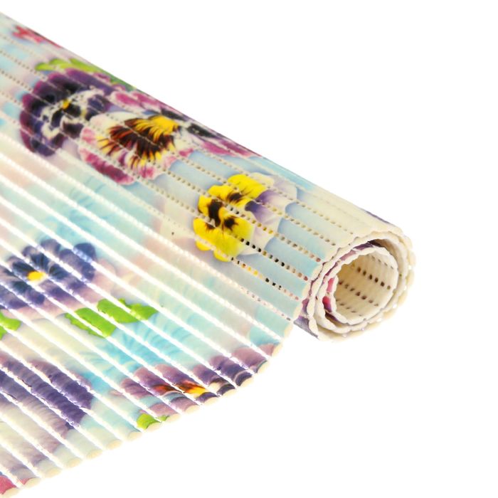 Коврик напольный ПВХ ширина 65 см, рулон 15 м "Анютины глазки"