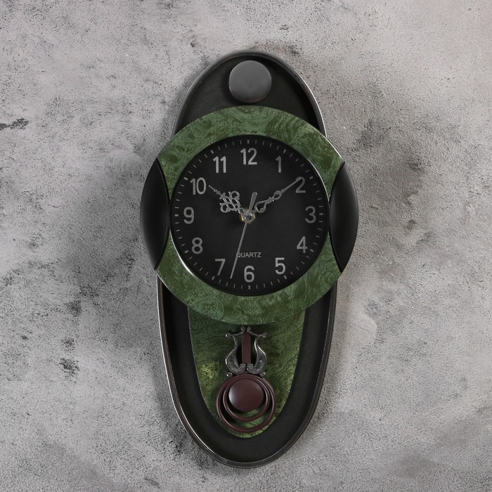 Часы настенные "Серия Элея. Старина" на накладке, под тёмное дерево