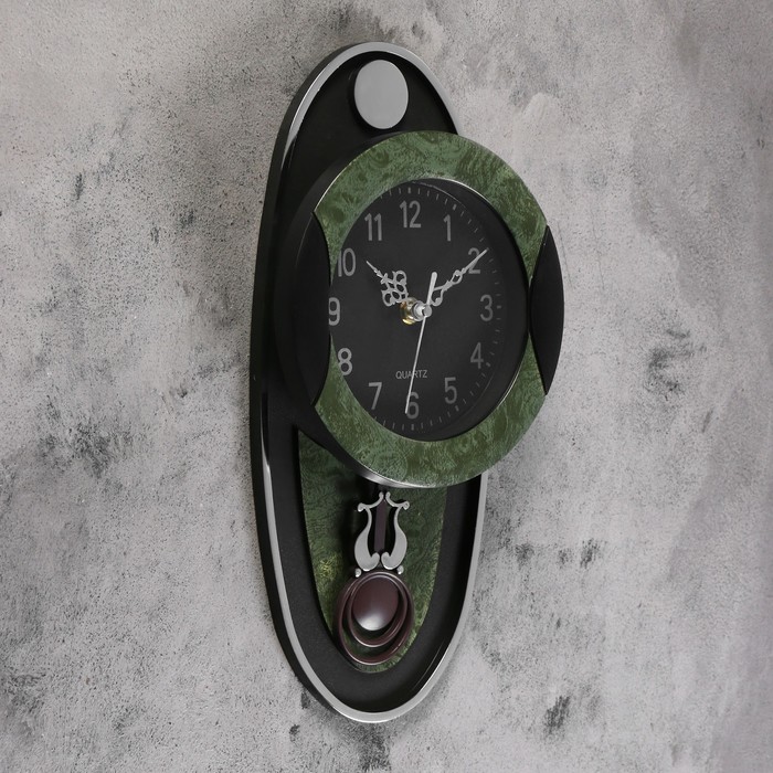 Часы настенные "Серия Элея. Старина" на накладке, под тёмное дерево