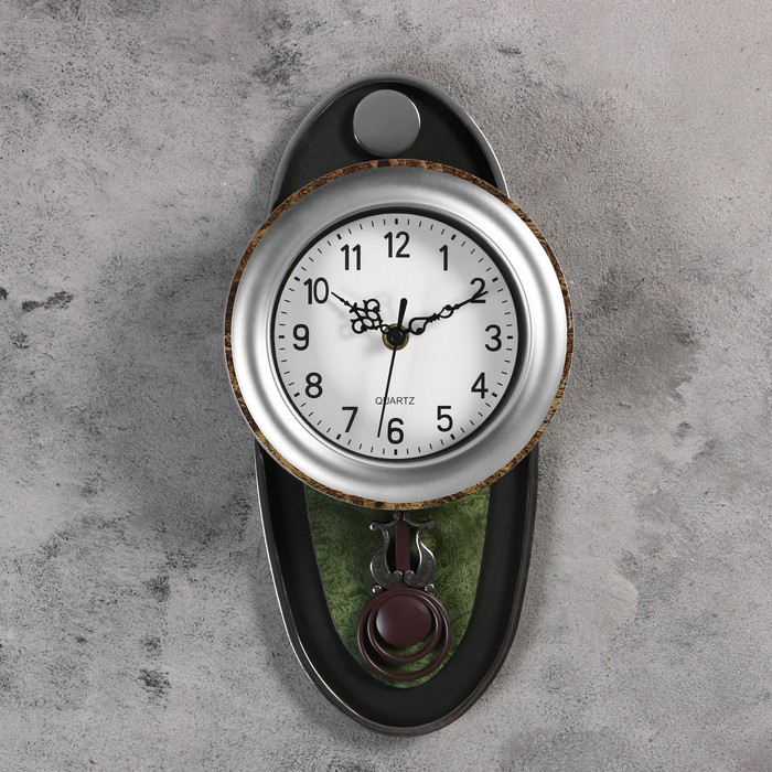 Часы настенные "Серия Элея. Старина" на накладке, под тёмное дерево