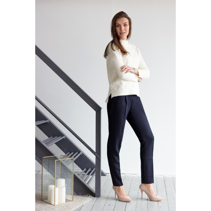 Брюки женские 3037409, размер 48, рост 170 см, цвет темно-синий