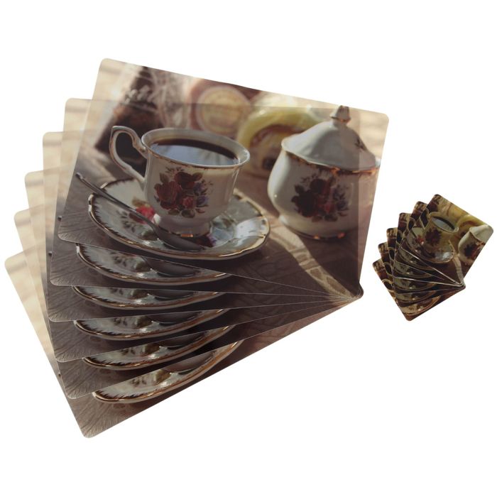 Набор салфеток кухонных 12 шт &quot;Чаепитие&quot; 6 шт - 42х27 см, 6 шт - 9х9 см