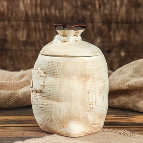 

Бочонок для специй "Мешок Соль", под шамот, 1.5 л