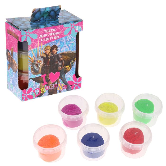 Тесто для лепки Dragons", набор 6 цветов