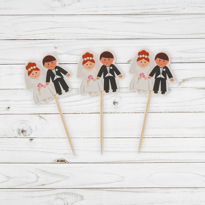 Шпажки для канапе "Жених и невеста", набор 12 шт.
