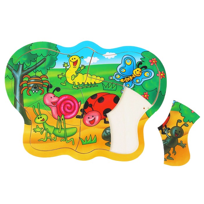 Пазл фигурный "Весёлые букашки", 8 элементов